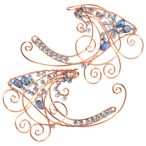 Generisch Elegante Fairy Ear Cuff Ohrmanschette für Damen Leichter Kupferner Ohrclip ohne Piercing Bequemes Full Ear Wrap Schmuckstück für Modische Ohrdekoration von Generisch