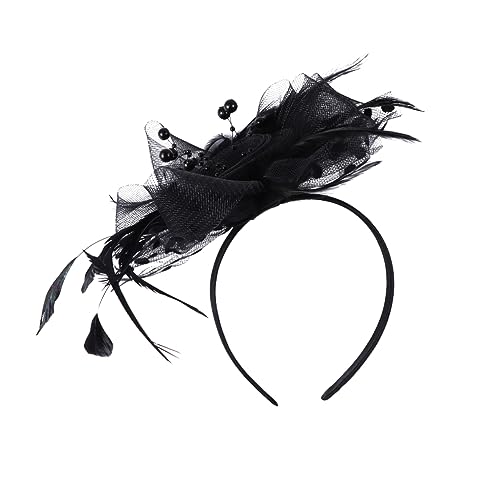 Generisch Elegantes Vintage Haarband Aus Mit Feder Design Schwarz Für Hochzeiten Und Besondere Anlässe Haarspange Mit Clips Für Damen Ideal Als Fotorequisite Oder Brautschmuck von Generisch