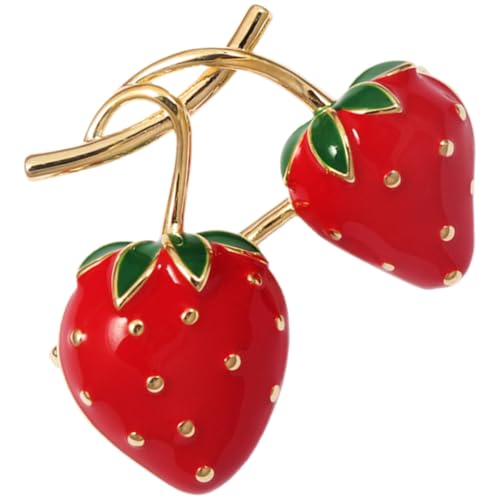 Generisch Erdbeer Brosche für Damen Metall Anstecknadel mit Fruchtigem Design für Schal Kleidung und Accessoires als zu Hochzeiten Geburtstagen und Feiertagen von Generisch