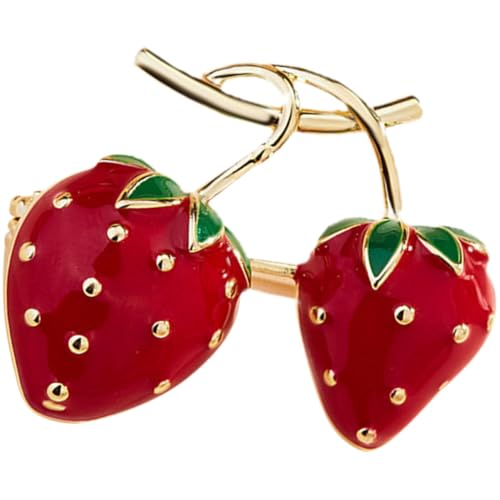Generisch Erdbeer Brosche für Damen Metall Pin für Kleidung Schals und Hüte Süßes Obstdesign als für Reisen Hochzeiten und Besondere Anlässe Ölgetropfte Erdbeere von Generisch