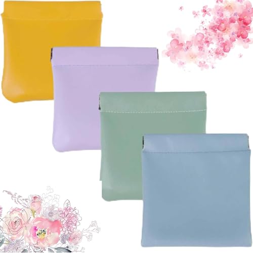 Generisch Erebloom Lederbeutel, personalisierter Leder-Organizerbeutel mit Druckknopfverschluss, Druckknopfverschluss, tragbare Mini-Kosmetiktaschen, zum Einkaufen und Reisen (A) von Generisch