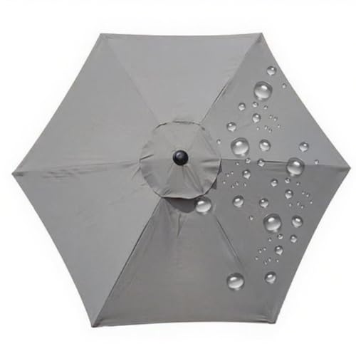 Generisch Ersatzdach aus Polyester, sechseckiger Ersatzschirmbezug Regenschirm mit 6 Armen, nur Baldachin für Ampelschirm Garten Pavillon Hof Pool Markt Sonnenschirm(Grau,250cm) von Generisch