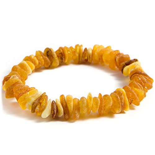 Generisch Erwachsenen Unisex Armband aus Baltischem Bernstein, Handgefertigter Schmuck, 15-19 cm Handgelenkgröße (Helle matte Sandfarbe) von Generisch