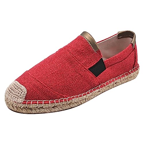 Generisch Espadrilles Für Herren, Espadrilles Für Herren Slip on Sommerschuhe Sommer Slipper Unisex Stoffschuhe Bequem Leinenschuhe Atmungsaktiv Flache Schuhe Freizeitschuhe Rot, 41 Generisch Espadrilles Für Herren, Espadrilles Für Herren Slip on Sommerschuhe Sommer Slipper Unisex Stoffschuhe Bequem Leinenschuhe Atmungsaktiv Flache Schuhe Freizeitschuhe Rot, 41 von Generisch