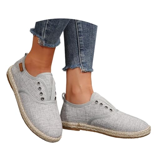 Generisch Espadrilles für Damen & Herren I Sommerlatschen Latschen Sommer Slipper Sommerschuhe Freizeitschuhe Flache-Schuhe Leinenschuhe Canvas Sneaker Damen-Slip-On Unisex, atmungsaktiv & bequem von Generisch