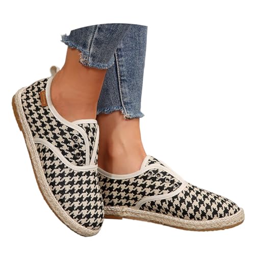 Generisch Espadrilles für Damen & Herren I Sommerlatschen Latschen Sommer Slipper Sommerschuhe Freizeitschuhe Flache-Schuhe Leinenschuhe Canvas Sneaker Damen-Slip-On Unisex, atmungsaktiv & bequem von Generisch