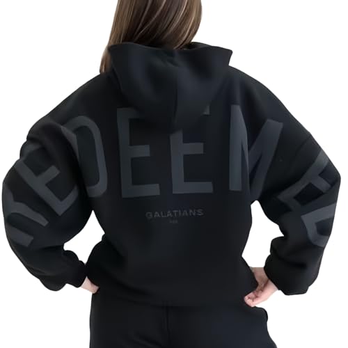 Generisch Essential Hoodie | Oversized Christian Heavyweight Faith Sweatshirt Christian Hoodies Pullover Fashion for MenWomen (Black,XL) von Generisch