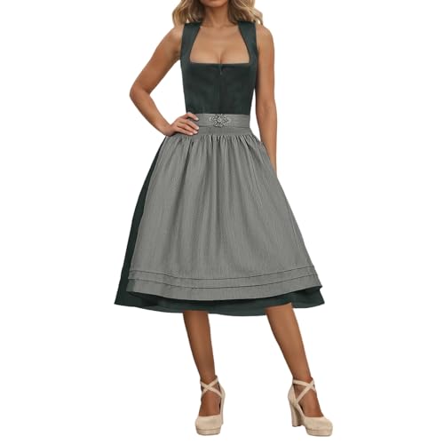 Generisch Etuikleid Damen Elegant, Dirndl Kleider Damen Dirndl KostüM Kleidung Kleider Midi - Trachtenkleid Elegant Dirndlbluse für Oktoberfest Outfit für Oktoberfest, Karneval von Generisch