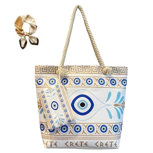 Generisch Evil Eye Beach Tote Bag,Handmade Canvas Shoulder Bag with Mini Pouch,Large Capacity Women's Underarm Satchel Generisch Evil Eye Beach Tote Bag,Handmade Canvas Shoulder Bag with Mini Pouch,Large Capacity Women's Underarm Satchel von Generisch