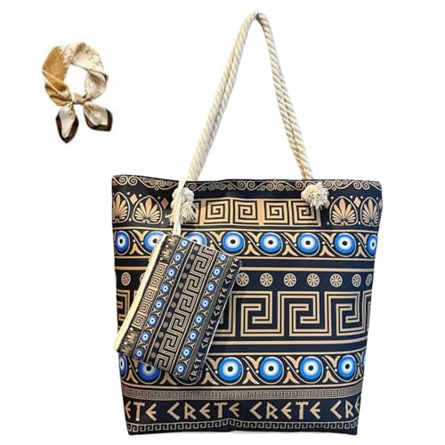 Generisch Evil Eye Beach Tote Bag,Handmade Canvas Shoulder Bag with Mini Pouch,Large Capacity Women's Underarm Satchel Generisch Evil Eye Beach Tote Bag,Handmade Canvas Shoulder Bag with Mini Pouch,Large Capacity Women's Underarm Satchel von Generisch
