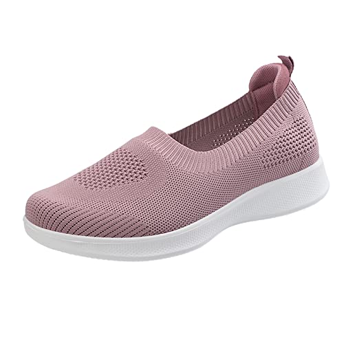 Generisch Extra Breite Schuhe Damen Slip On Breathe Mesh Wanderschuhe Comfort Flat Loafers Schuhe Damen Schwarz Elegant Pumps (38) von Generisch