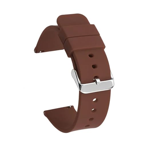 Generisch FYXT 14 Mm 16 Mm 18 Mm 19 Mm 20 Mm 21 Mm 22 Mm 24 Mm Schnellverschluss-Uhrenarmband Aus Weichem Silikon(Brown silver,21mm) von Generisch