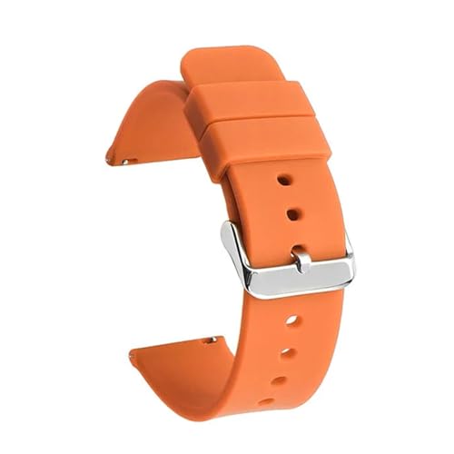 Generisch FYXT 14 Mm 16 Mm 18 Mm 19 Mm 20 Mm 21 Mm 22 Mm 24 Mm Schnellverschluss-Uhrenarmband Aus Weichem Silikon(Orange silver,19mm) von Generisch