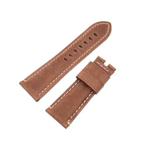 Generisch FYXT Echtes Krokodilmuster Armband for Panerai-Armband PAM441 Schmetterlingsschnalle 24 Mm 26 Mm(Brown,26MM PAM Mark_BLK Folding Buckle) von Generisch