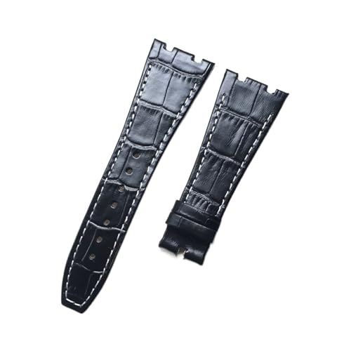 Generisch FYXT Kompatibel Mit AP 41 Mm Zifferblattband 26 Mm Schwarz Blau Braun Mit Stichen Echtes Leder Uhrenarmband Armband Mit Faltschließe Aus Stahl(Black,26mm Gold Clasp) von Generisch