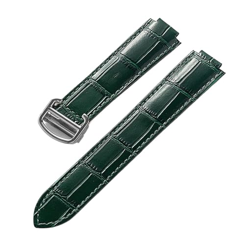 Generisch FYXT Kompatibel Mit Blue Balloon Lederuhr Mit Herren- Und Damen-Kalbsleder-Faltband Groß, Mittel Und Klein(Green,22X14mm) von Generisch