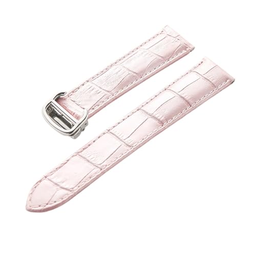 Generisch FYXT Leder-Uhrenarmband, Erste Schicht, Rindsleder, Kompatibles Tank London-Uhrenarmband, Herren- Und Damenarmband-Zubehör(Pink,17mm) von Generisch
