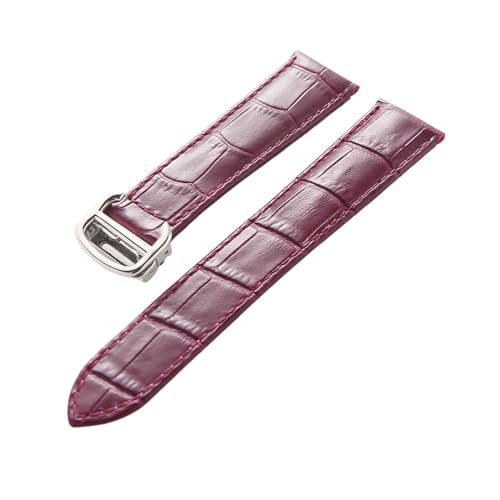 Generisch FYXT Leder-Uhrenarmband, Erste Schicht, Rindsleder, Kompatibles Tank London-Uhrenarmband, Herren- Und Damenarmband-Zubehör(Purple,20mm) von Generisch
