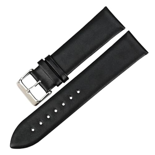 Generisch FYXT Neues Design Armband Uhrenzubehör Weißes Uhrenarmband 12-24mm Dünnes Rindsleder Uhrenarmband Damen Uhrenarmband Kompatibel Mit DW(Black,17mm) von Generisch
