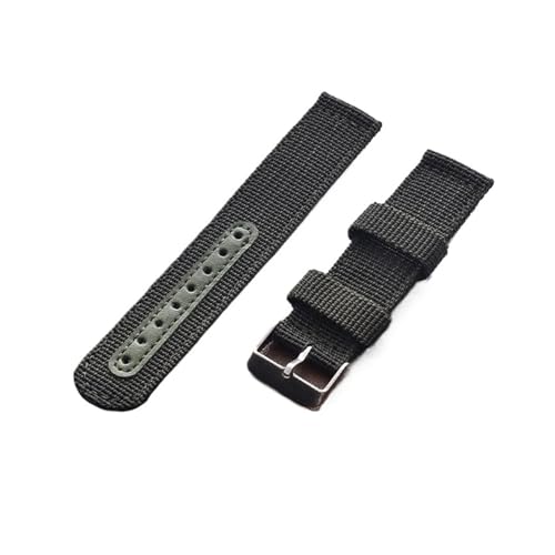 Generisch FYXT Nylon + Leder Uhrenarmband 18mm 20mm 22mm 24mm Armband Ersatz Stoffarmband Handgelenk BandSport Uhrenzubehör(Army Green,20MM_ROSEGOLD) von Generisch
