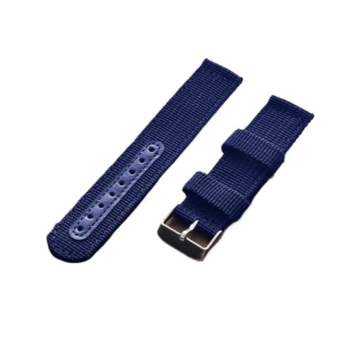 Generisch FYXT Nylon + Leder Uhrenarmband 18mm 20mm 22mm 24mm Armband Ersatz Stoffarmband Handgelenk BandSport Uhrenzubehör(Blue,18MM_ROSEGOLD) von Generisch