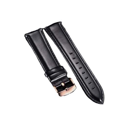 Generisch FYXT Schnellverschlussbänder Männer Frauen Armbänder Echtes Lederarmband 18 Mm 20 Mm 22 Mm Business-Uhrenarmband Kompatibel Mit DW-Uhrenzubehör(Black (rose gold),22mm) von Generisch