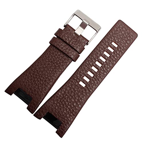 Generisch FYXT Uhrenarmband Aus Echtem Leder Kompatibel Mit Diesel DZ1216 DZ1273 DZ4246 DZ4247DZ287 Uhrenarmband Herrenarmband Armbanduhren Band(BrownA silver buckle) von Generisch