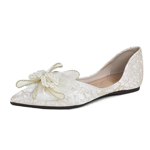 Generisch Faltbare Ballerinas Für Damen, Bequeme Ballerinas Mit Spitzer Zehenpartie Und Schleife, Damen-Slipper Generisch Faltbare Ballerinas Für Damen, Bequeme Ballerinas Mit Spitzer Zehenpartie Und Schleife, Damen-Slipper von Generisch