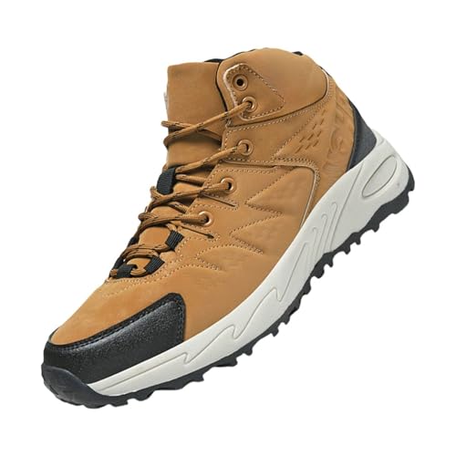Generisch Fashion Spring And Summer Men Sports Shoes Flat Bottom Lightweight Mesh Breathable Slip On Comfortable Solid Color Simple Features: Schwarze Herren Schuhe (Yellow, 42) von Generisch