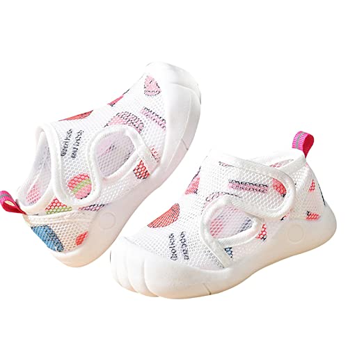 Generisch Festliche Kinderschuhe Sandalen mit flachem, nicht slio, halboffene Spitze, atmungsaktive, weiche Schuhe Hausschuhe Mädchen 26 (Pink, 23 Infant) von Generisch