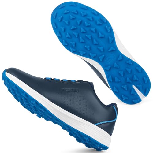 Generisch Festnägel Knopf Golfschuhe Bequeme wasserdichte Sportschuhe Golfschuhe für Männer (Blau,48) von Generisch