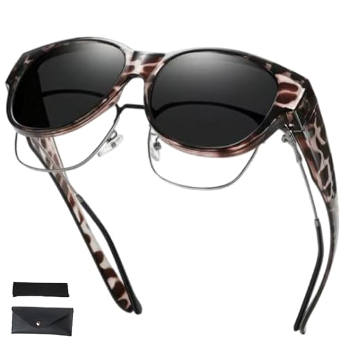 Generisch Filterseed Polarized Sunglasses, 2025 New UV400 Protection Trendy Round Cat-Eye Fit over Glasses for Woman (Leopard E) von Generisch