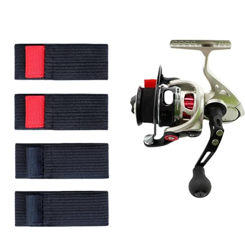 Generisch Fischrollenabdeckungen, Spulengürtel - 4X Fischerbeutelschutz | Elastic Rollenschutzgürtelband, Geräte im Freien, die Krawatten für Erwachsene Männer angreifen von Generisch