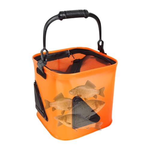 Generisch Fishing Bucket, Wider Handle Foldable Fishing Organizer 26x26x24cm, Multi-Functional Tackle Storage Bag, Transport Box for Kayaks, Camping, Beach, Boat Use von Generisch