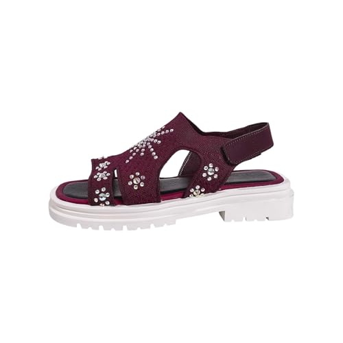 Generisch Flache Sandalen Damen Sommer - Offene Schuhe Schicke Bequem Latschen Breite Füße Sommerschuhe Sandaletten mit Glitter Strass Outdoor Sport Plateau Sandals für Freizeit Alltag Damensandalen Generisch Flache Sandalen Damen Sommer - Offene Schuhe Schicke Bequem Latschen Breite Füße Sommerschuhe Sandaletten mit Glitter Strass Outdoor Sport Plateau Sandals für Freizeit Alltag Damensandalen von Generisch