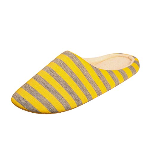 Generisch Flache Schuhe Damen Elegant Silber Start weiche Hausschuhe warme plauschige -Slip Boden Frauenzimmer Winterstiefel Damenschuh Neon Damen Schuhe (Yellow, 38-39) von Generisch