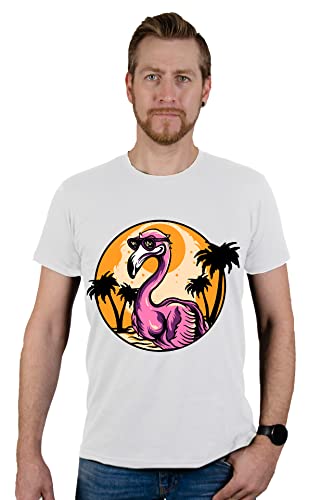 Generisch Flamingo- Cooles Herrenshirt in 3 Farben von S-4XL von Generisch