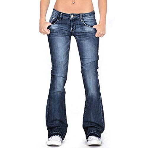 Generisch Flared Jeans - Low Waist Jeans Damen Schlaghose Vintage Hohe Taille Schlagjeans Y2K Glockenhose Bootcut Hose mit Taschen von Generisch