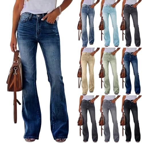 Generisch Flared Leg Fit Jeans mit Schlag Damen, High Waist Ausgestellte Jeanshose mit Tasche Eleganz Schlaghose Generisch Flared Leg Fit Jeans mit Schlag Damen, High Waist Ausgestellte Jeanshose mit Tasche Eleganz Schlaghose von Generisch