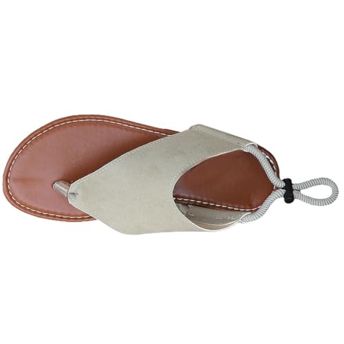 Generisch Flatform Sandalen Sommerschuhe Damen Keilabsatz Zehentrenner für Damen,offene Zehenschuhe,flache Strandsandalen mit Schnalle und Knöchelriemen,Orthopädische Sandaletten Sandalen (White,43) von Generisch