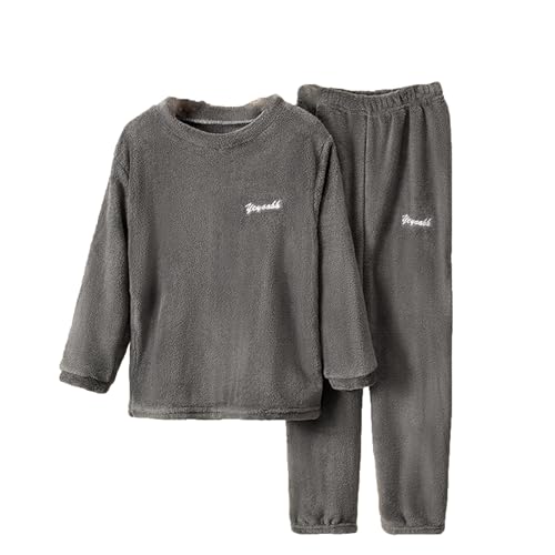 Generisch Flauschige Schlafanzug Kinder Jungen Mädchen Schlafanzüge Warme Fleece Pyjama Set Kleinkind Winter Langarm Hausanzug Nachtwäsche Pjs Mit Lange Oberteile Und Hosen Lose von Generisch