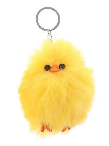 Generisch Flauschiges gelbes Küken Schlüsselanhänger Keychain Figur 5 cm Mini Kücken Geschenk Erpel Huhn Hahn geschenk von Generisch