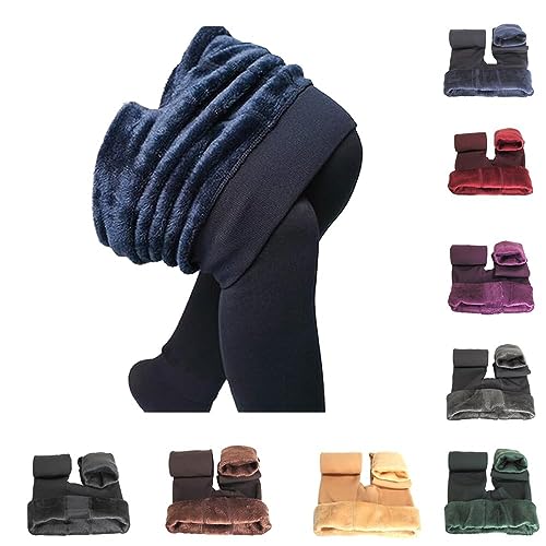 Generisch Fleece-Leggings für Damen 2023, Plüsch-Perlensamt, Dicke warme Hose, Herbst-Winter-Leggings mit hohem Bund von Generisch