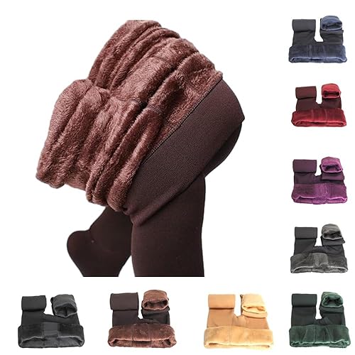 Generisch Fleece-Leggings für Damen 2023, Plüsch-Perlensamt, Dicke warme Hose, Herbst-Winter-Leggings mit hohem Bund von Generisch