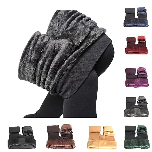 Generisch Fleece-Leggings für Damen 2023, Plüsch-Perlensamt, Dicke warme Hose, Herbst-Winter-Leggings mit hohem Bund von Generisch