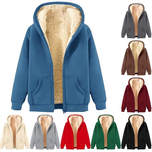 Generisch Fleecejacke Damen Einfarbige Kapuzenjacke,Winter Warm Pullover Sweatshirt Gefütterte,Fleece-Jacken Mit Durchgehendem Reißverschluss, Outdoor Fleecejacken Für Hoodie Damen Generisch Fleecejacke Damen Einfarbige Kapuzenjacke,Winter Warm Pullover Sweatshirt Gefütterte,Fleece-Jacken Mit Durchgehendem Reißverschluss, Outdoor Fleecejacken Für Hoodie Damen von Generisch