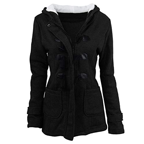 Generisch Fleecejacke Damen mit Kapuze Outdoor Warm Winterjacke Fleecepullover Einfarbig Kapuzenpullover Oversize Hoodie Jacke Sweatjacke mit Teddyfutter Zipper Teddy Fleece Pullover Outwear von Generisch
