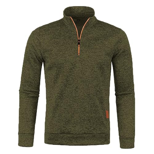 Generisch Fleecepullover Herren Pullover Herren Herren Mit Reißverschluss Langarm Stehkragen Pullover Herren Herren-Sweatshirt Taktischer Arbeitspullover Herbst Winter Slim Fit Gefütterte von Generisch