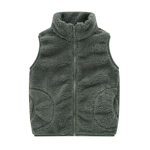 Generisch Fleeceweste Mädchen Warme Jungen Ärmellos Teddy Fleece Weste Einfarbig Teddyfleece Jacke Kinder Komfortabel Teddyweste Winterjacke Plüschweste Kinder Übergangsjacke von Generisch