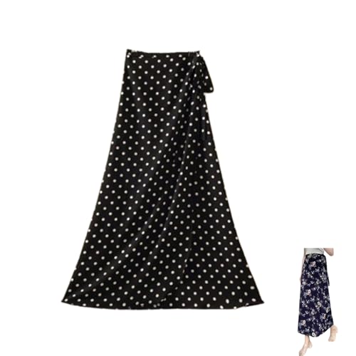 Generisch Fließender Wickelrock für Damen mit Bindeband vorne und hinten – Leichter, schicker Strandrock für Urlaub, Yoga oder Freizeit (d,Einheitsgröße) von Generisch